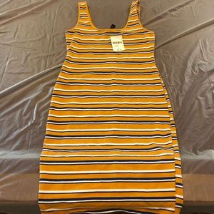 Forever 21 Striped marigold/blue knit dress